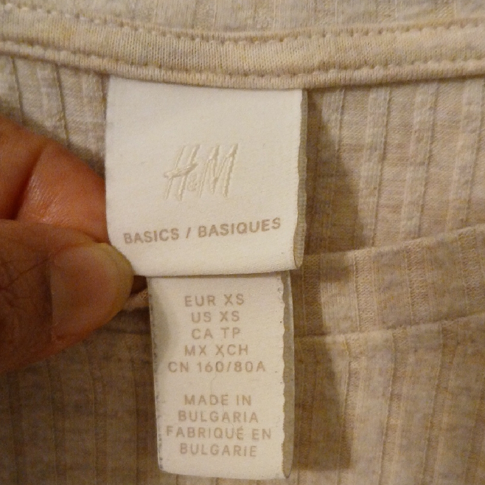 H&M Cream Ribbed Top - Picture 2 of 4